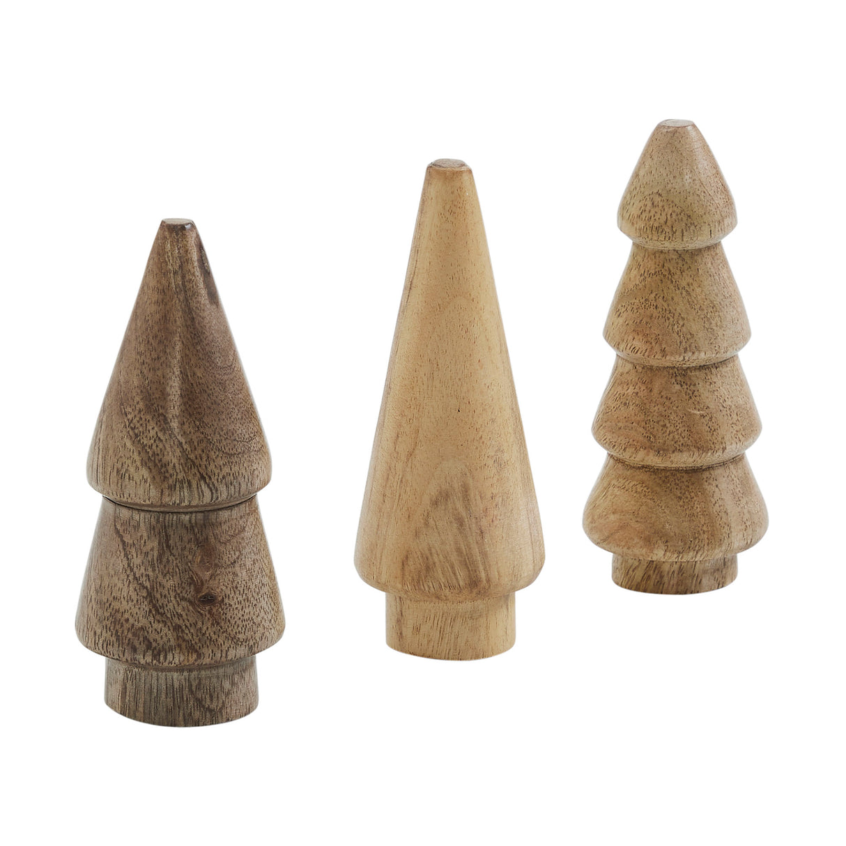 Conical Wooden Tree Set of 3