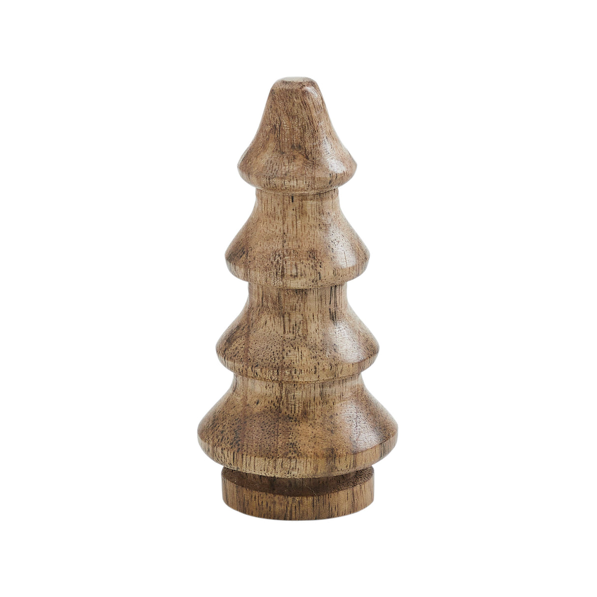 Dark Finish Four-Tiered Hand Turned Wooden Tree