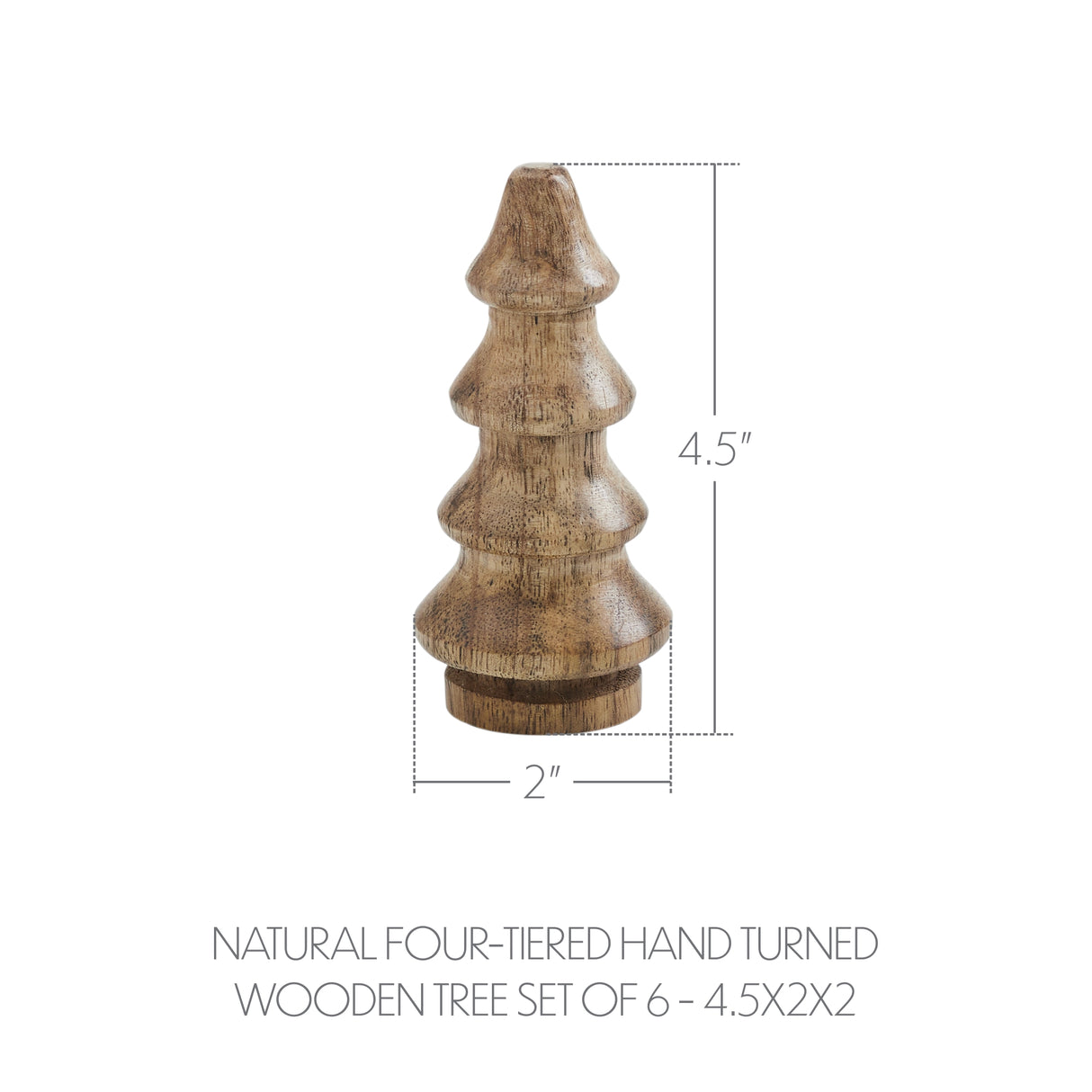 Dark Finish Four-Tiered Hand Turned Wooden Tree