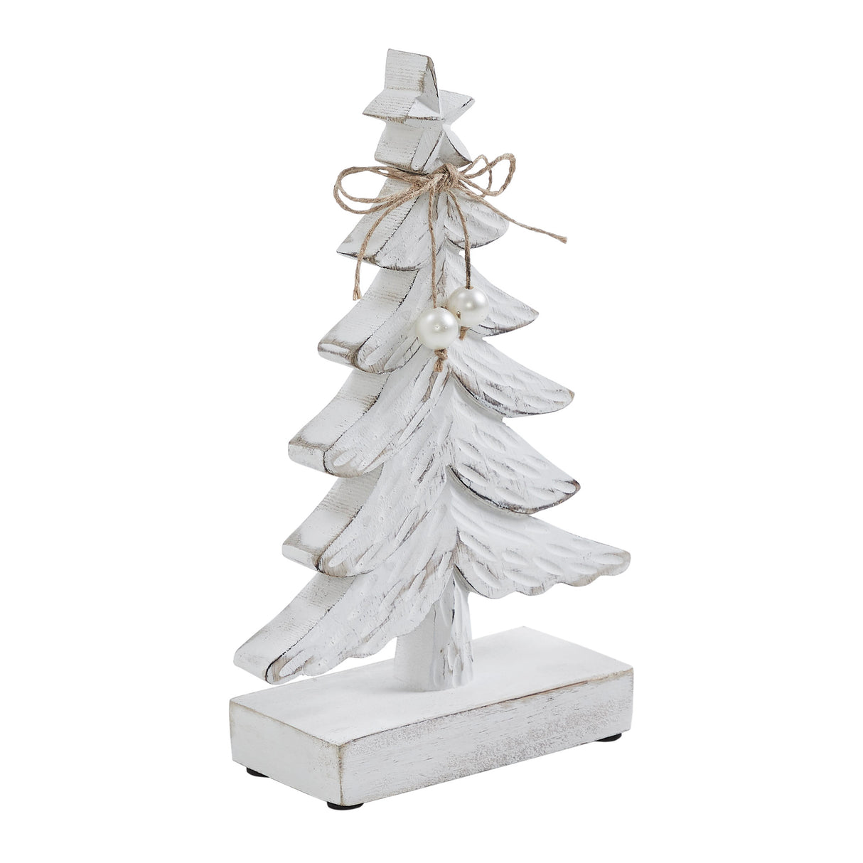 Festive Fir Distressed White Wooden Tree