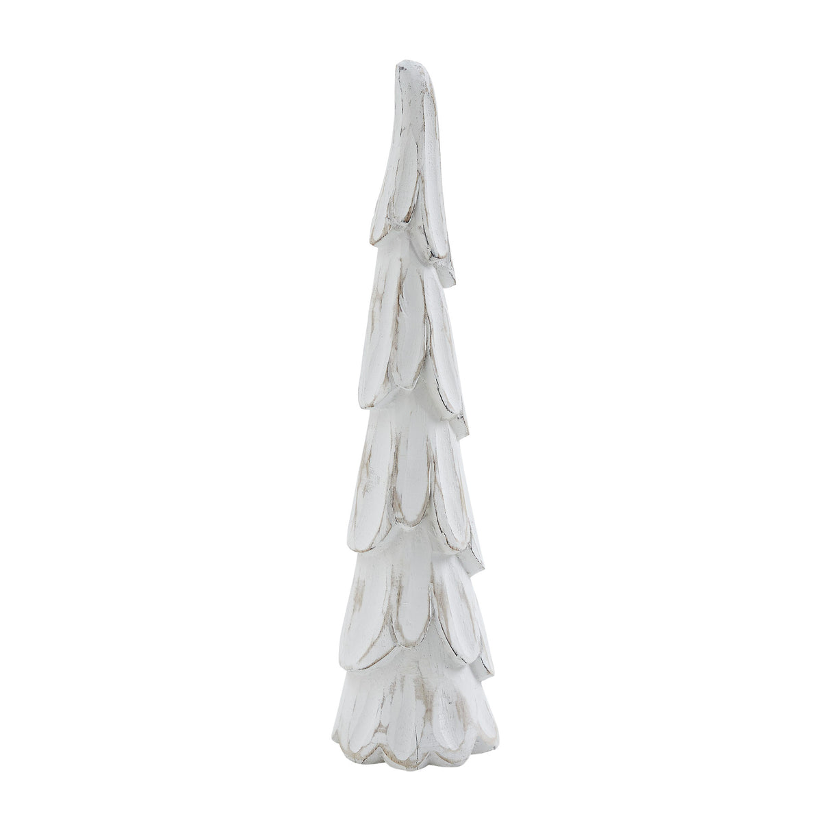 Distress White Wooden Cone Tree