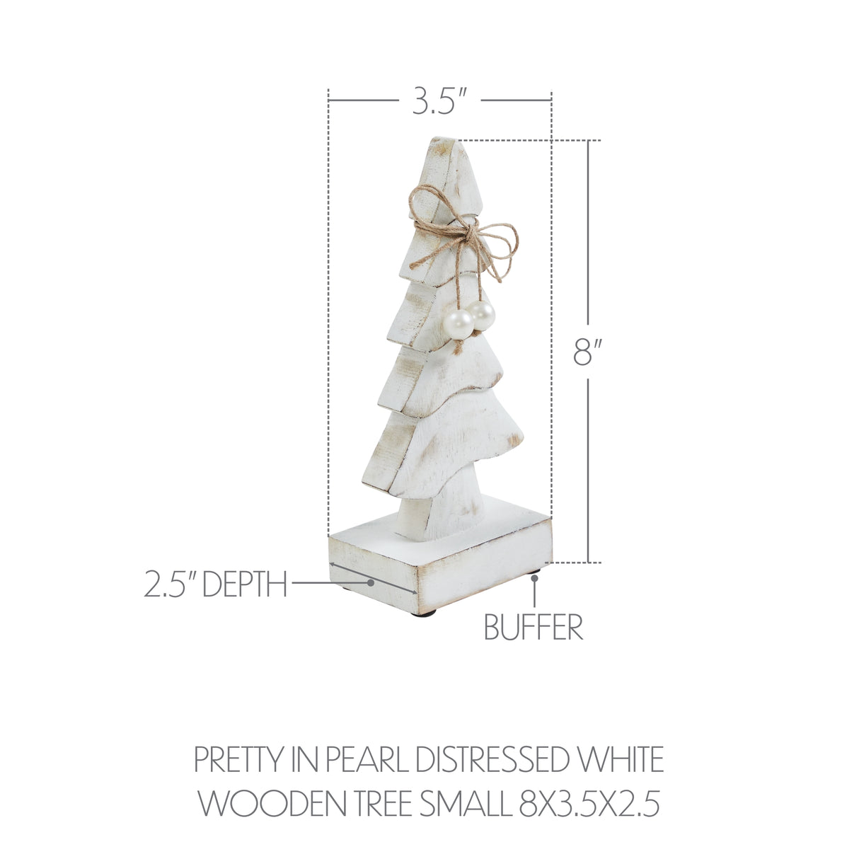 VHC Brands 2PC Pretty in Pearl Distressed White Wooden Tree ,Small and Large