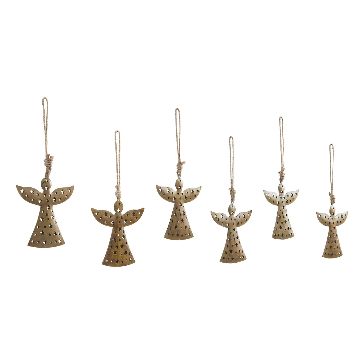 Metal Angel Ornament Set of 6 - 6.5 inch