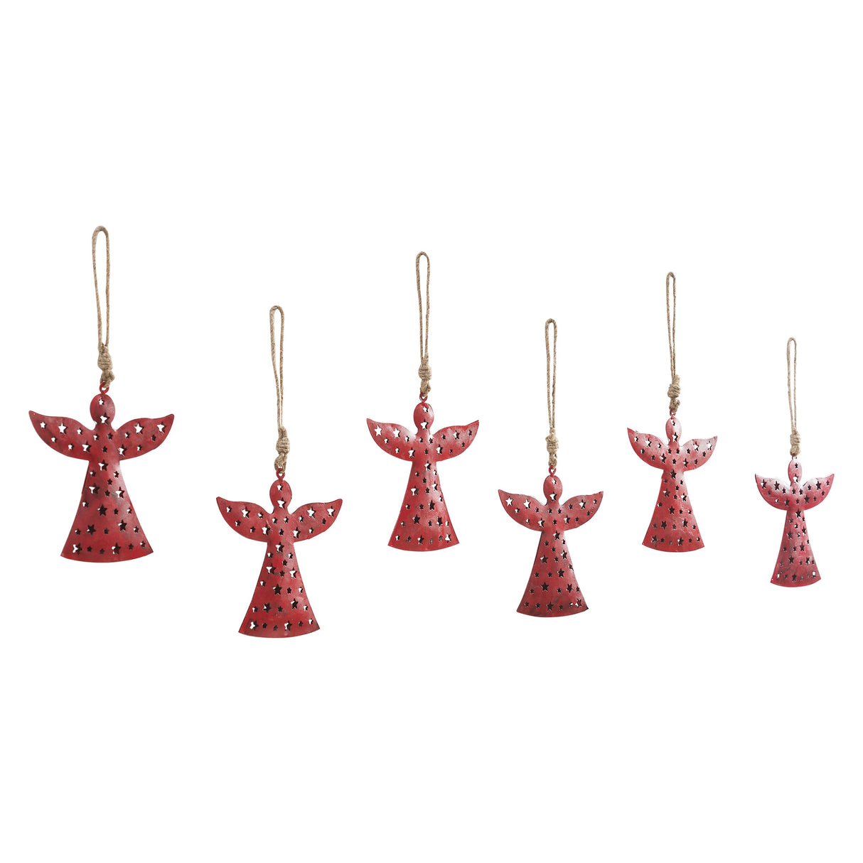 Metal Angel Ornament Set of 6 - 6.5 inch