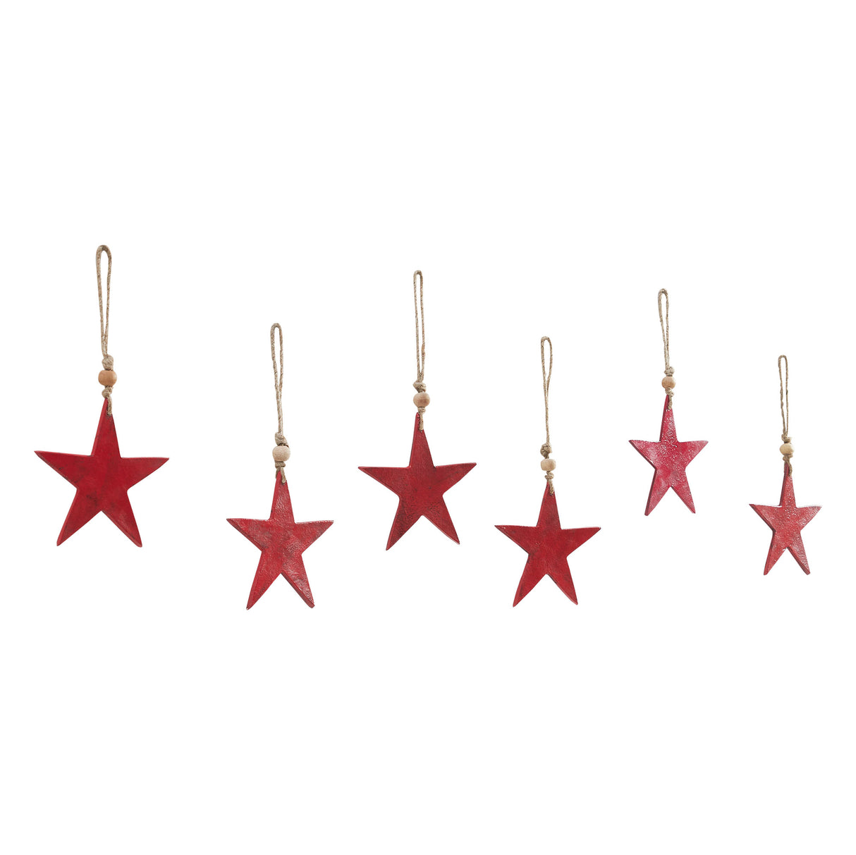 Metal Star Ornament Set of 6 - 6 inch