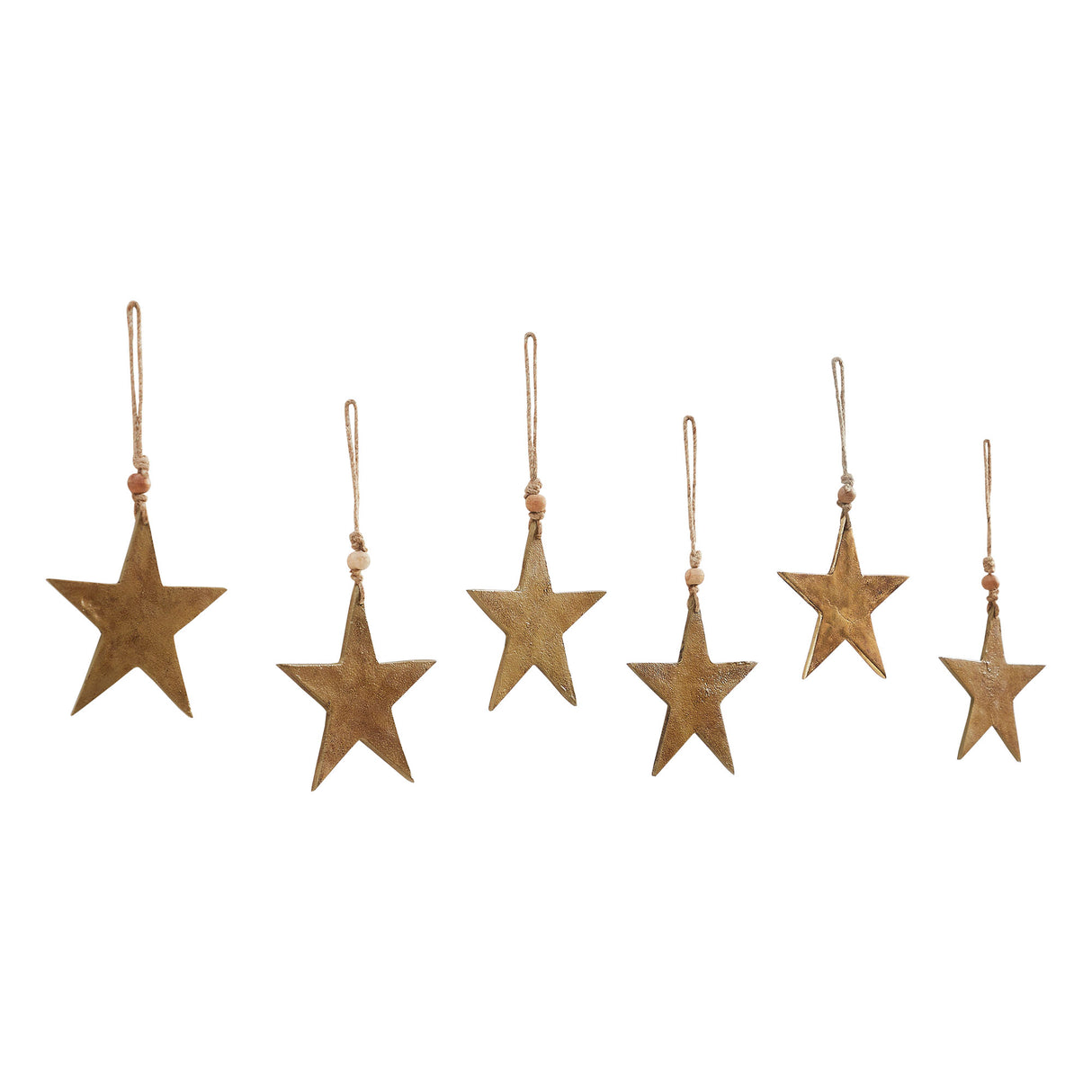 Metal Star Ornament Set of 6 - 6 inch