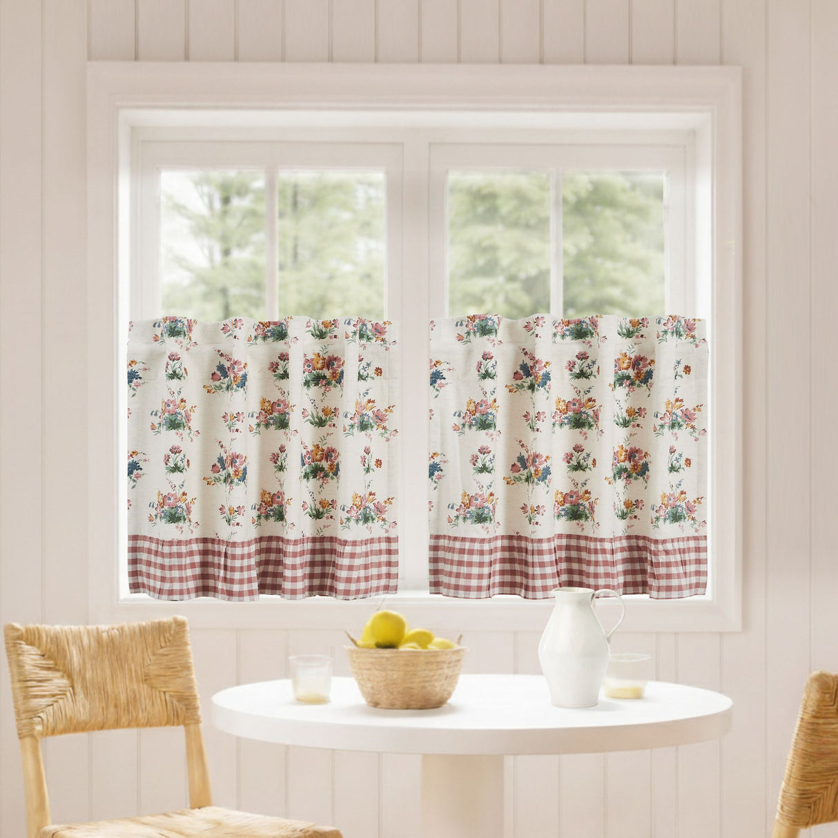 Rosehill Cottage Floral & Gingham Ruffled Cotton Tier Set