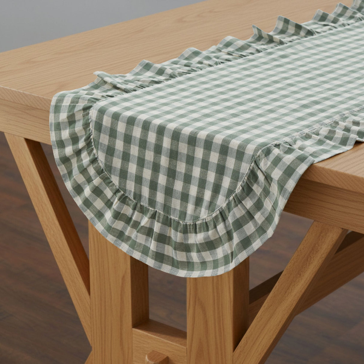 Rosehill Cottage Ruffled Cotton Table Runner