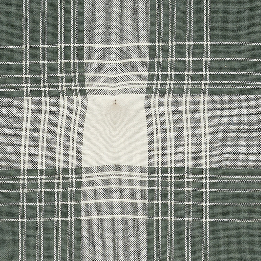 Deep Moss Green Plaid Cotton Chair Pad - 15.5x17 Cushioned Seat Cushion - VHC Brands