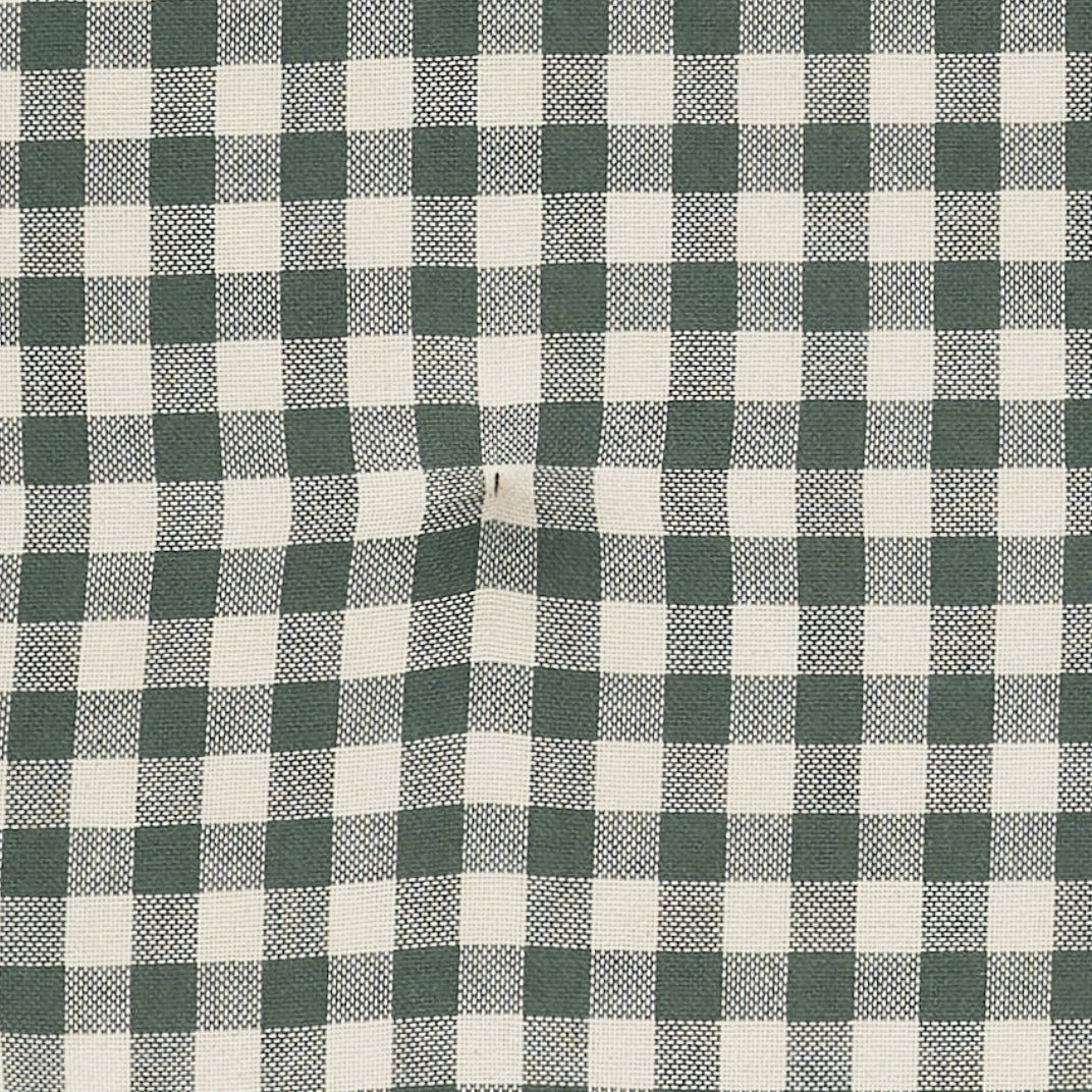 Deep Moss Green Gingham Cotton Chair Pad - 15.5x17 Cushioned Seat Cushion - VHC Brands