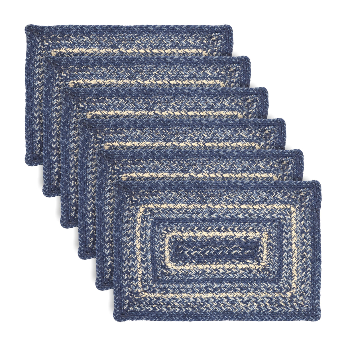 Great Falls Blue Jute Rect Placemat Set of 6 12x18