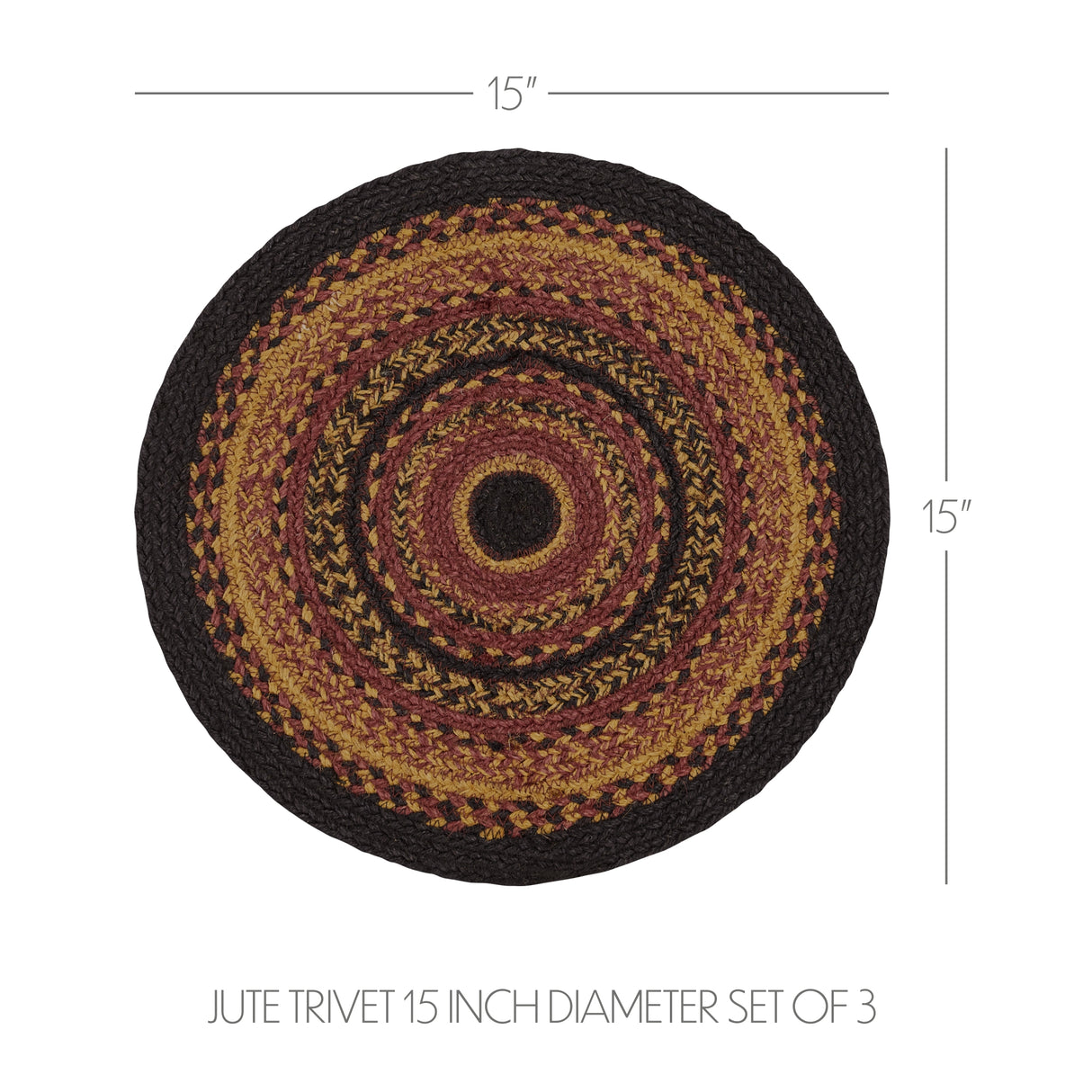 Heritage Farms Jute Trivet 15 inch Diameter Set of 3