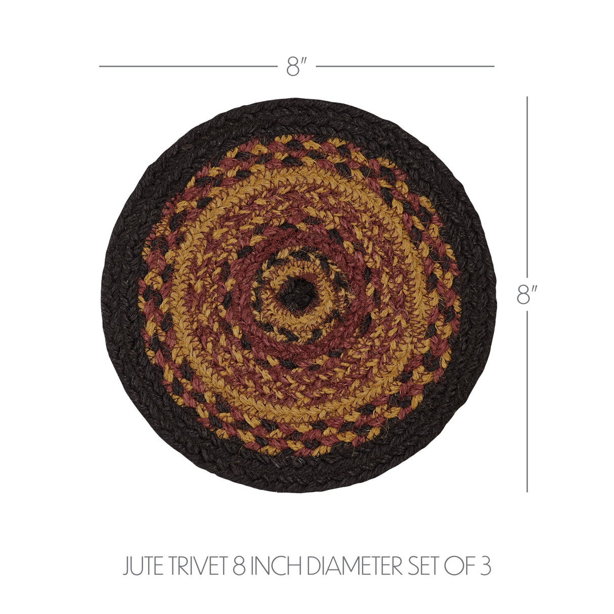 Heritage Farms Jute Trivet 8 inch Diameter Set of 3