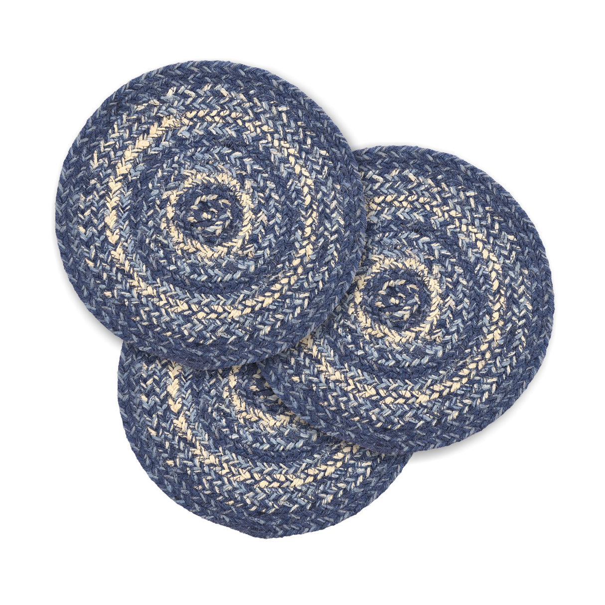 Great Falls Blue Jute Trivet 8, Set of 3