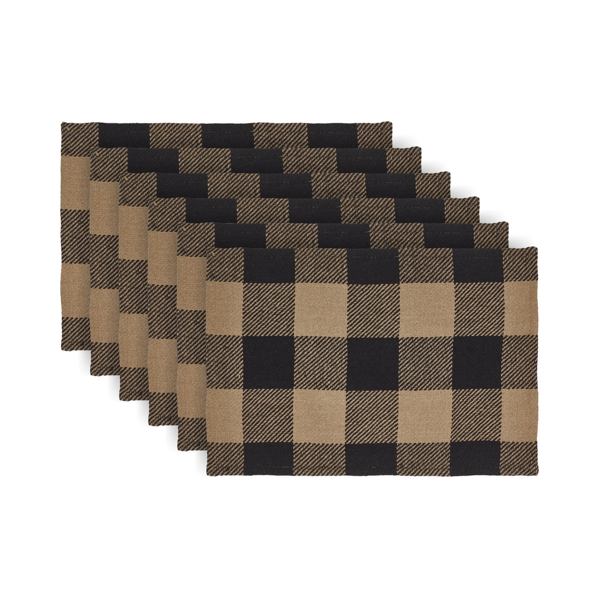 Black Check Placemat Set of 6 13x19