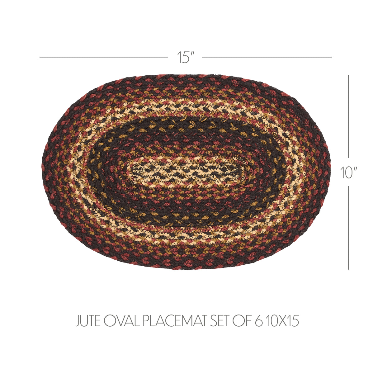 Beckham Jute Oval Placemat Set of 6 10x15
