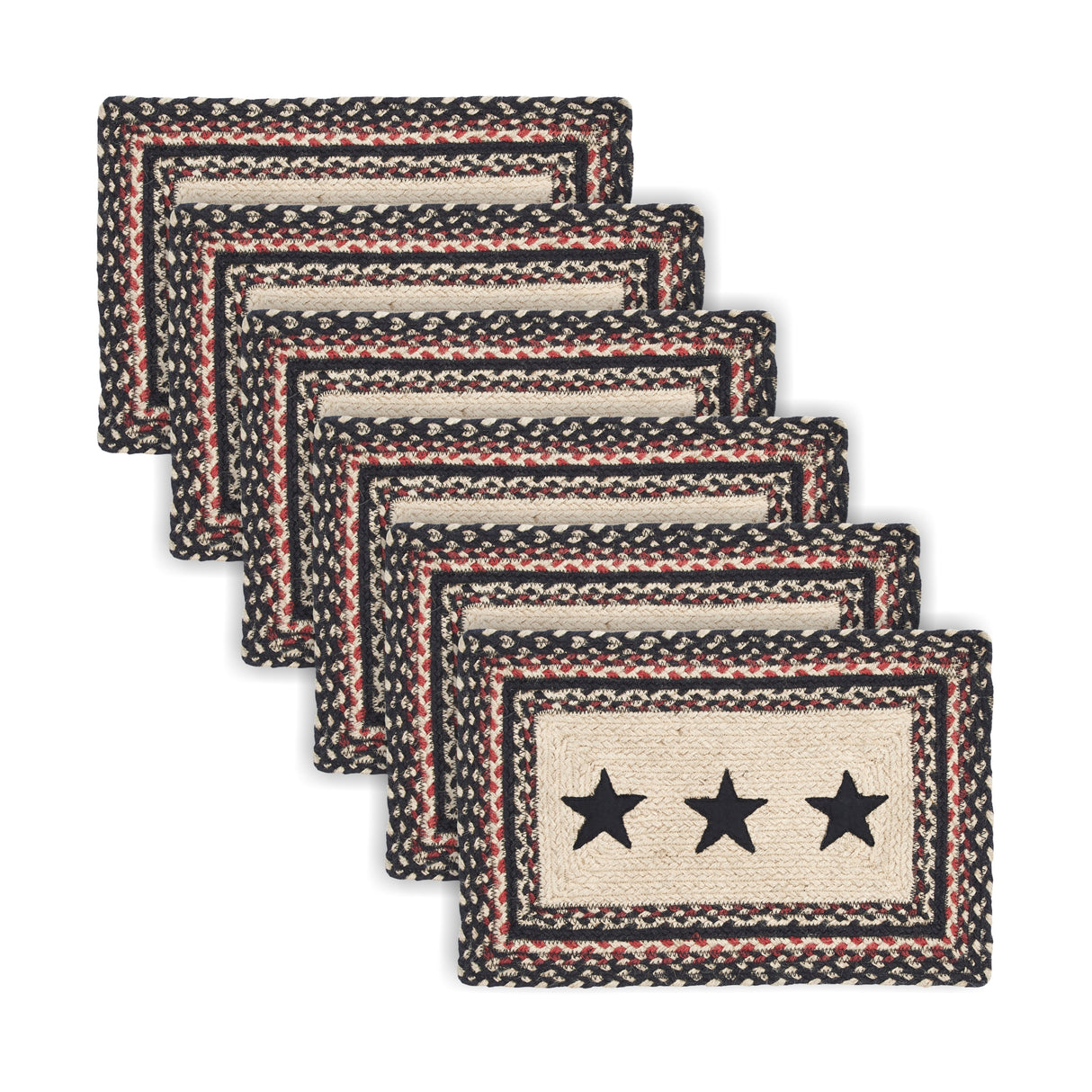 Colonial Star Jute Rect Placemat Set of 6 10x15