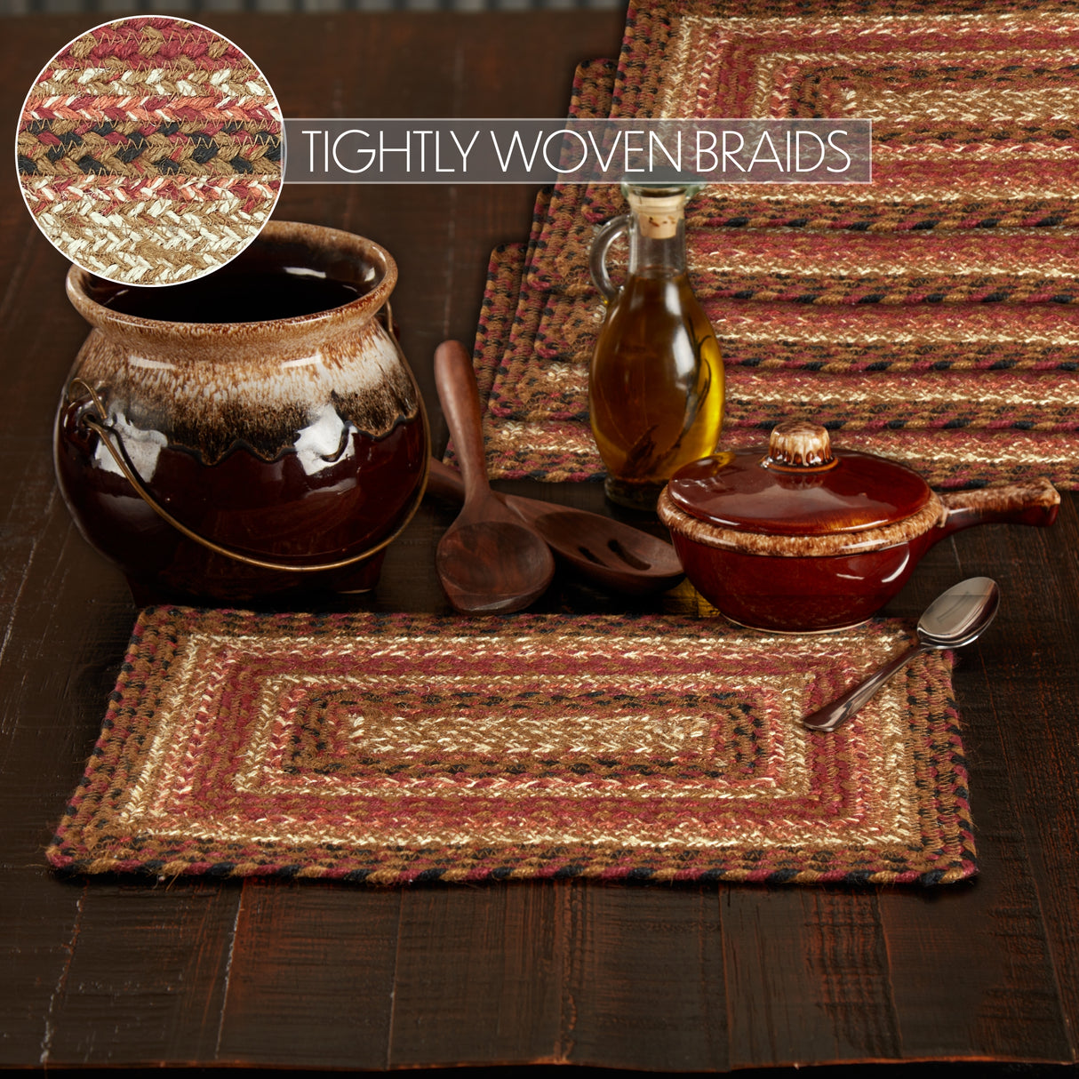 Ginger Spice Jute Rect Placemat Set of 6 10x15