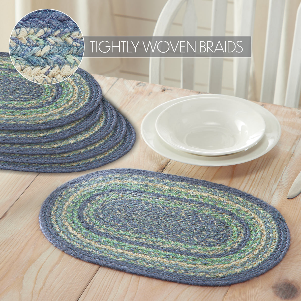 Jolie Jute Oval Placemat Set of 6 10x15