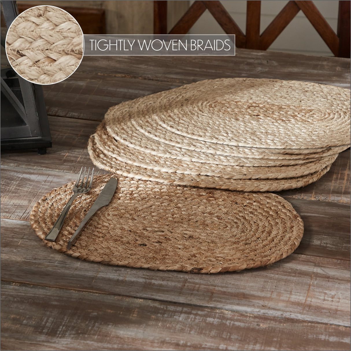 Natural Jute Placemat Set of 6 10x15