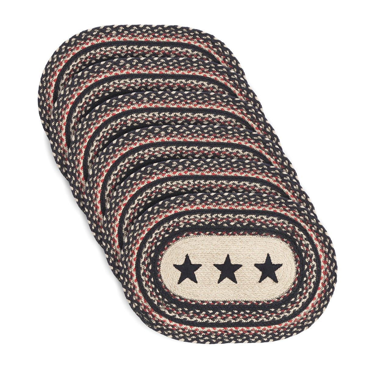 Colonial Star Jute Oval Placemat Set of 6 12x18