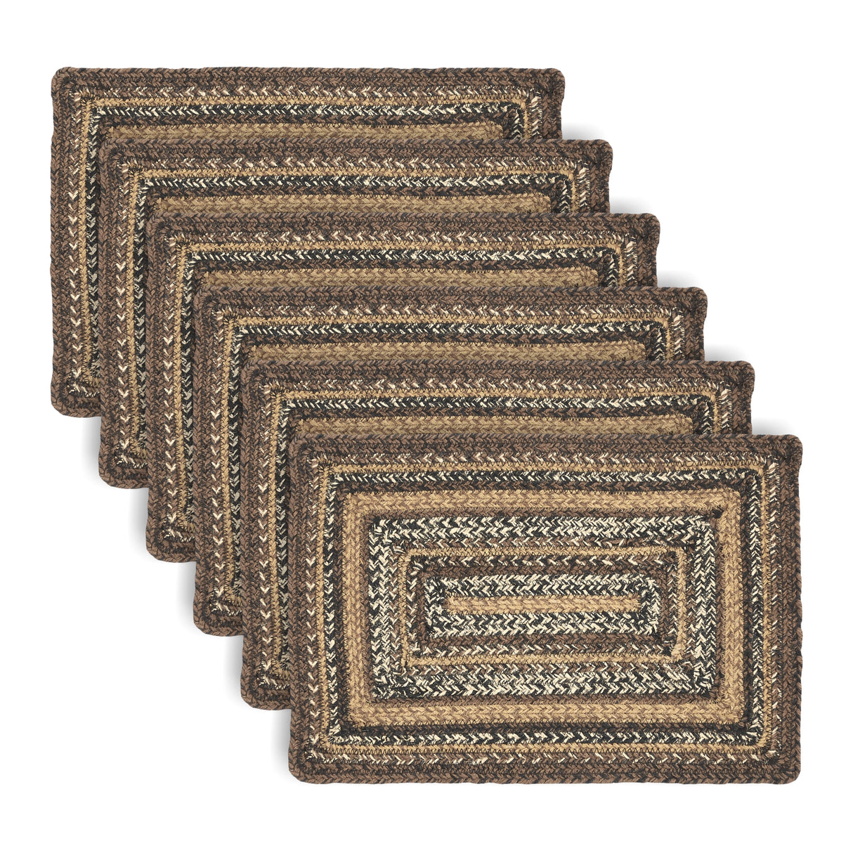 Espresso Jute Rect Placemat Set of 6 12x18