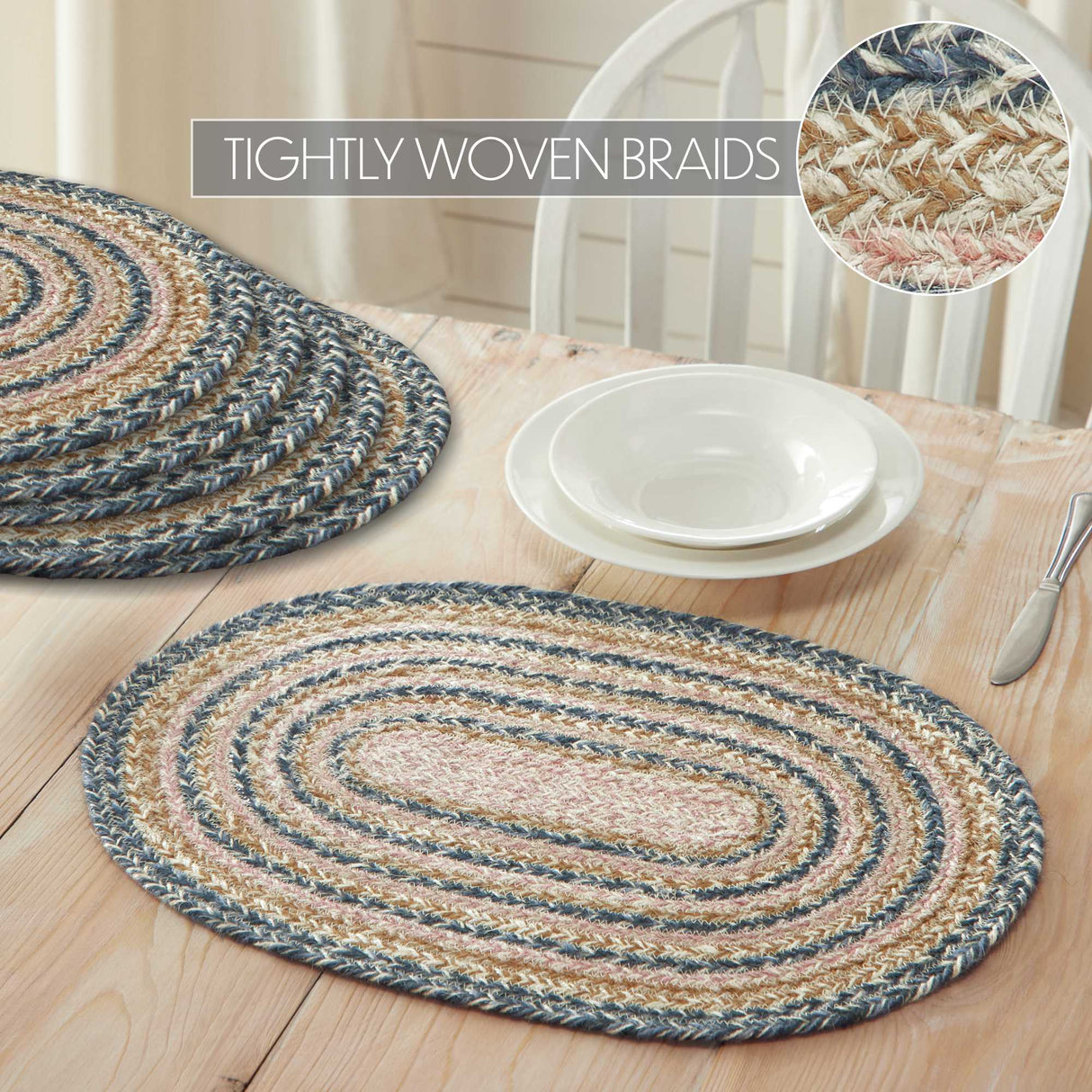 Kaila Jute Oval Placemat Set of 6 13x19