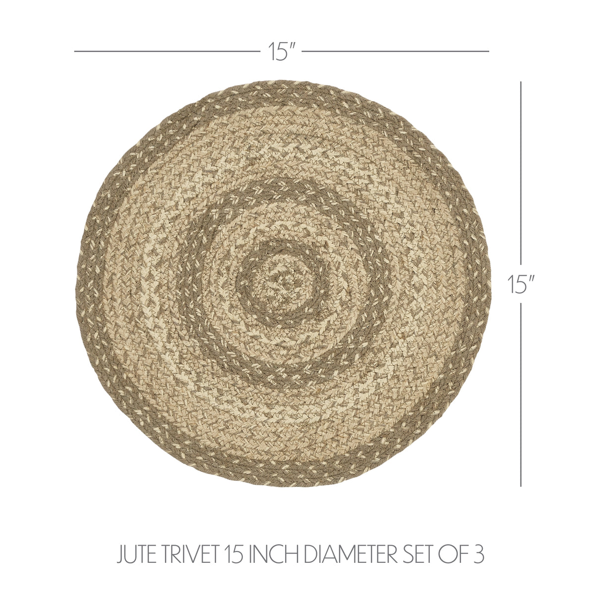 Cobblestone Jute Trivet 15 Set of 3