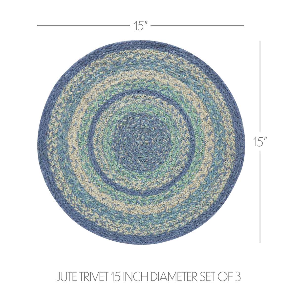 Jolie Jute Trivet 15 inch Diameter Set of 3