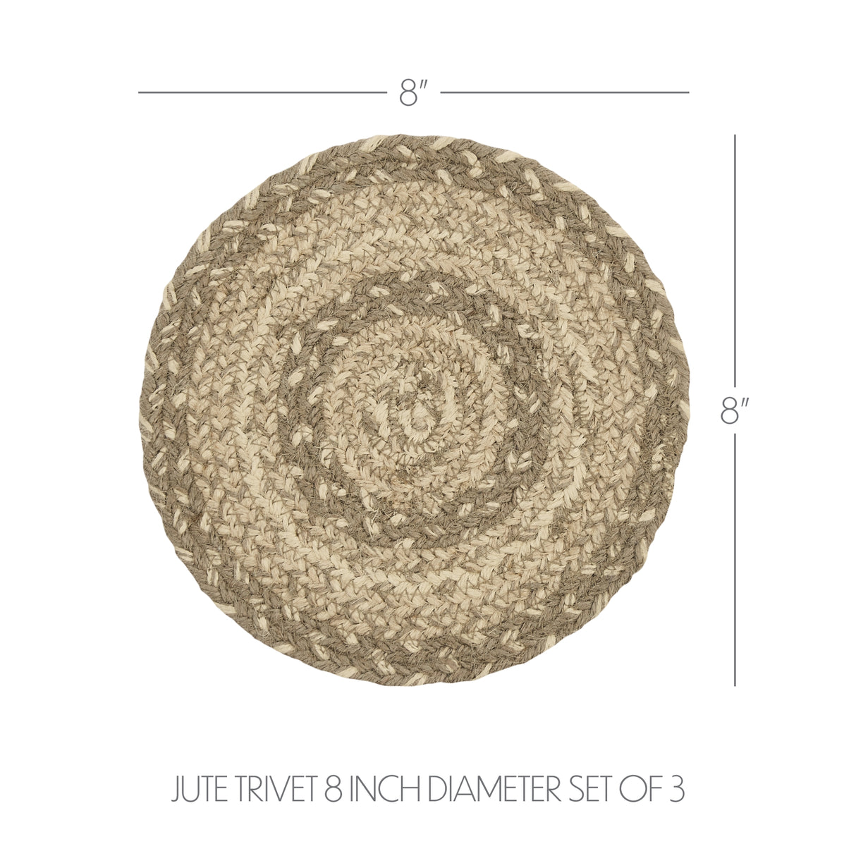 Cobblestone Jute Trivet 8 Set of 3