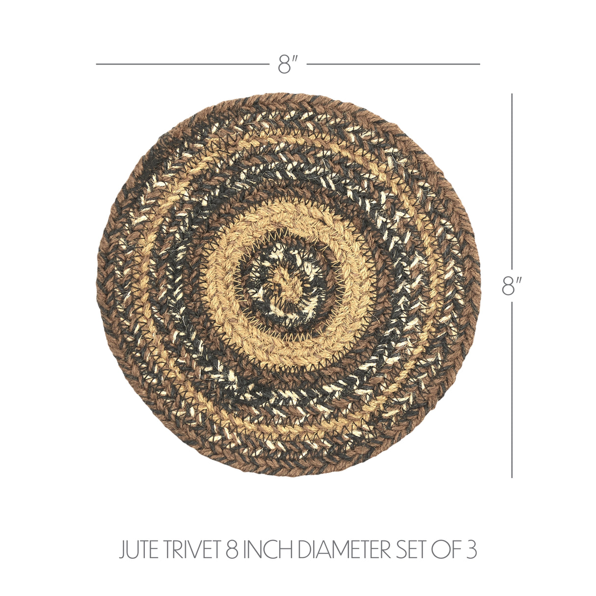 Espresso Jute Trivet 8, Set of 3