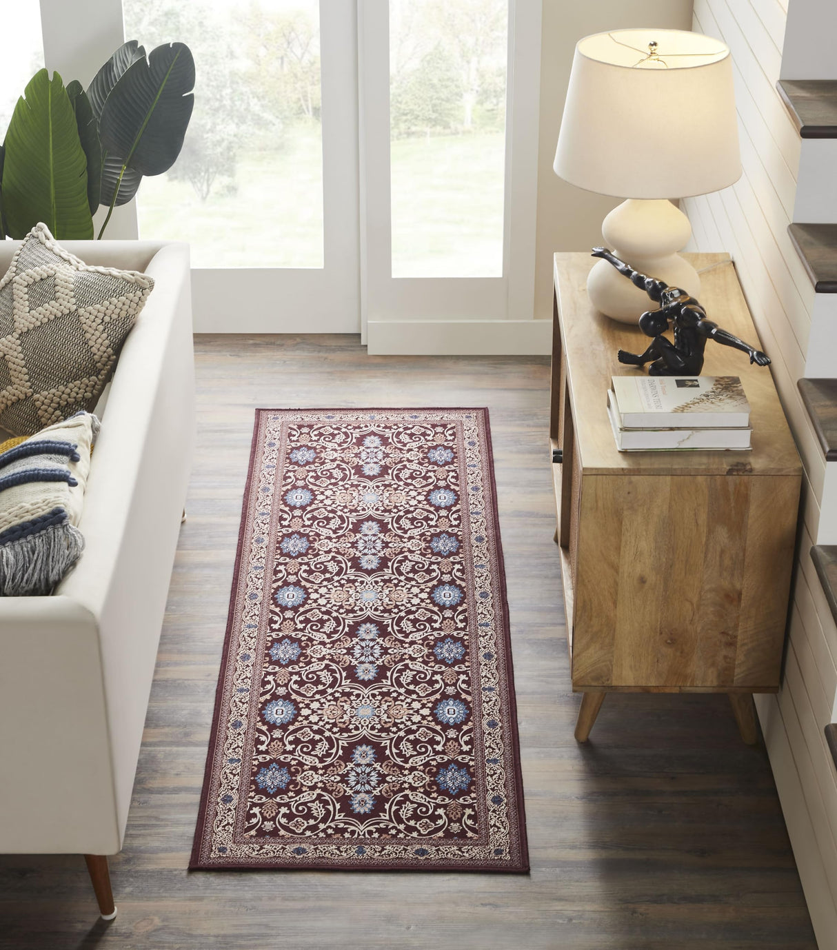 Medallion Red Rug Rect 24x72