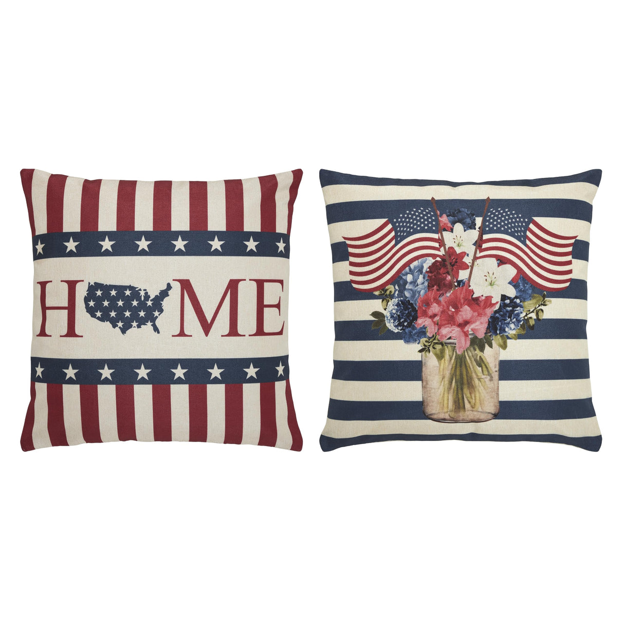 God Bless America Pillow Cover Set of 2 16Lx16W