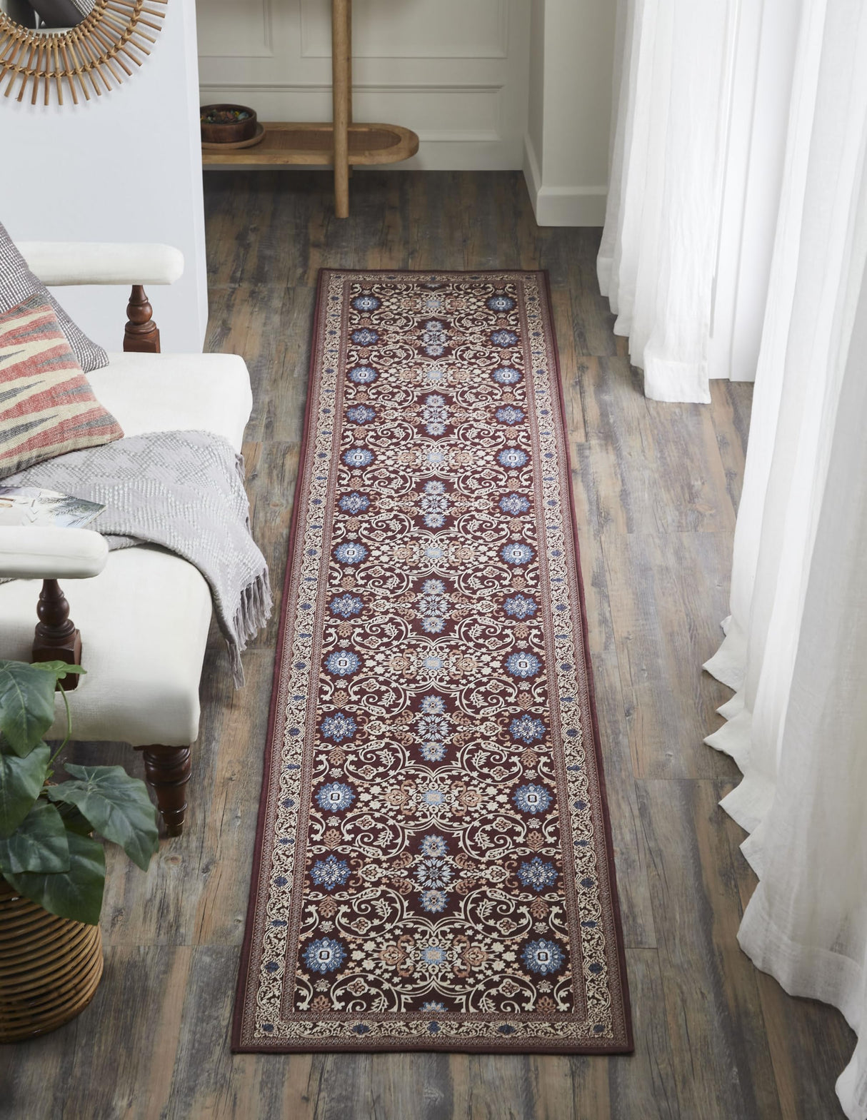 Medallion Red Rug Rect 24x120