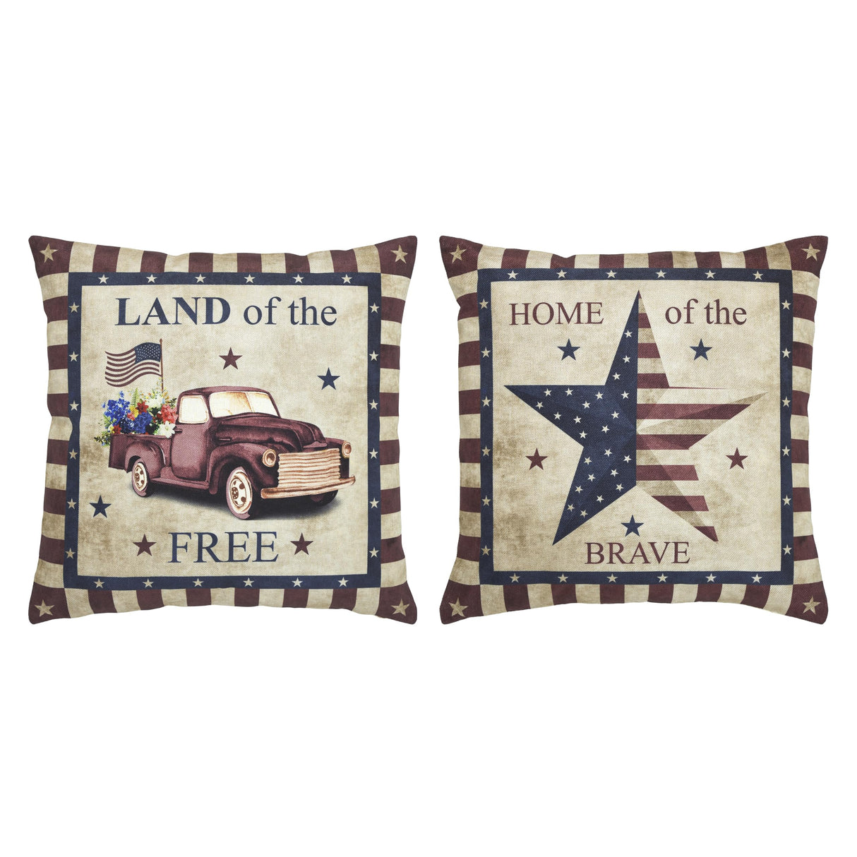 Free and Brave Pillow Cover Set of 2 16Lx16W