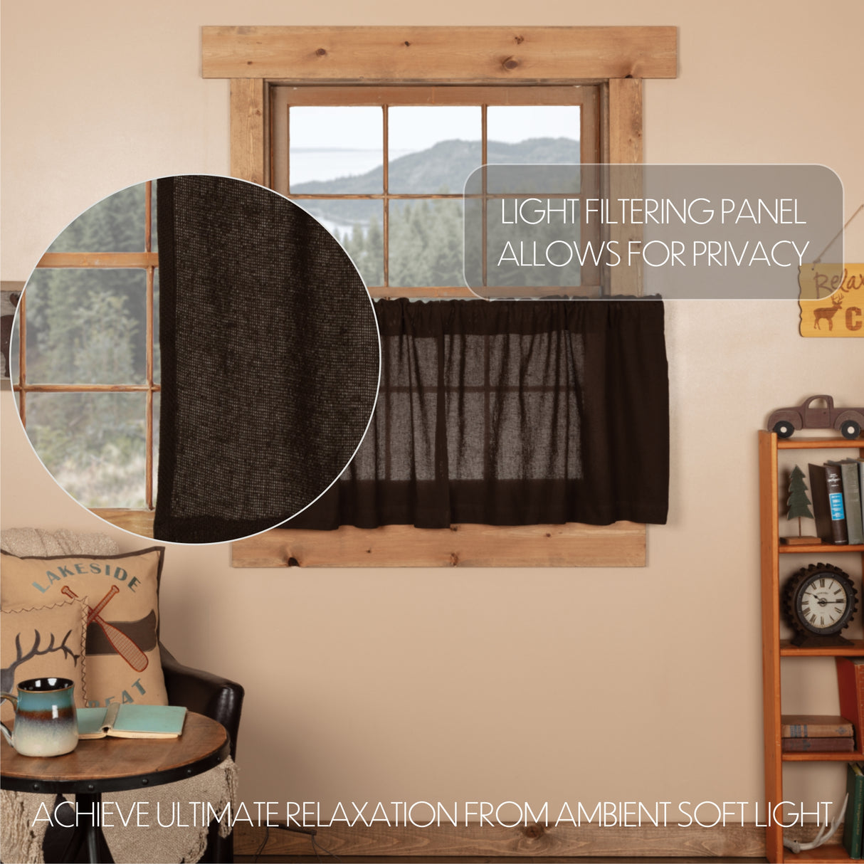 Burlap Antique Curtain Set