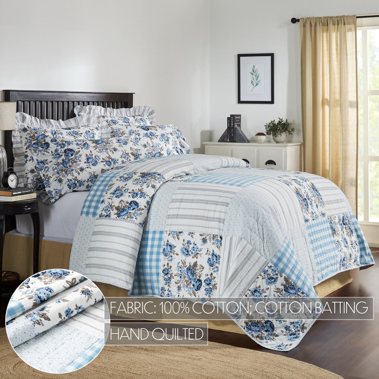 Annie Floral 3 Piece Quilt Set