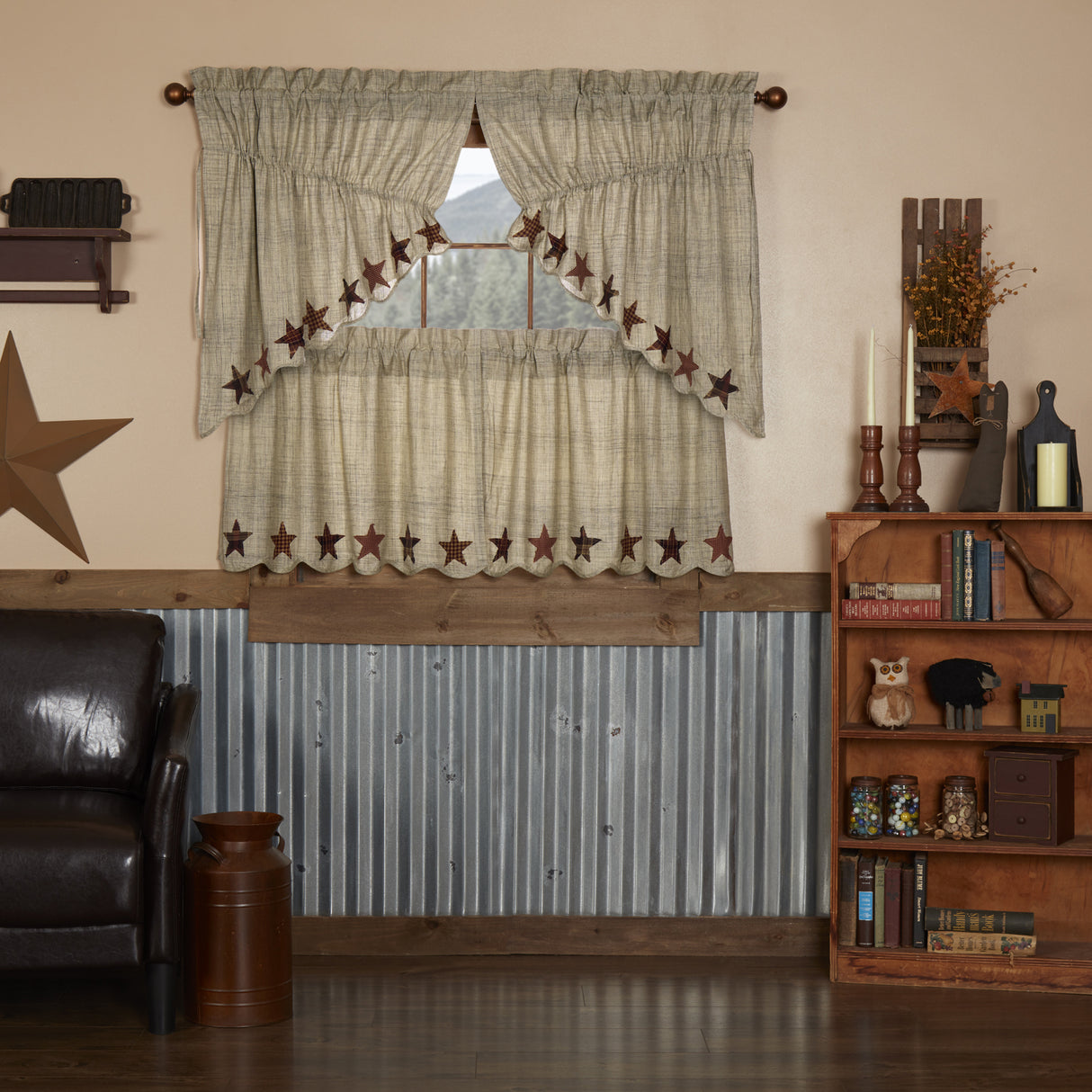 Abilene Star Tan Curtain Set