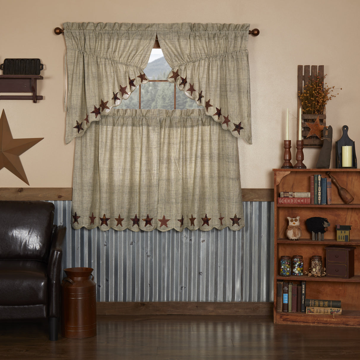 Abilene Star Tan Curtain Set