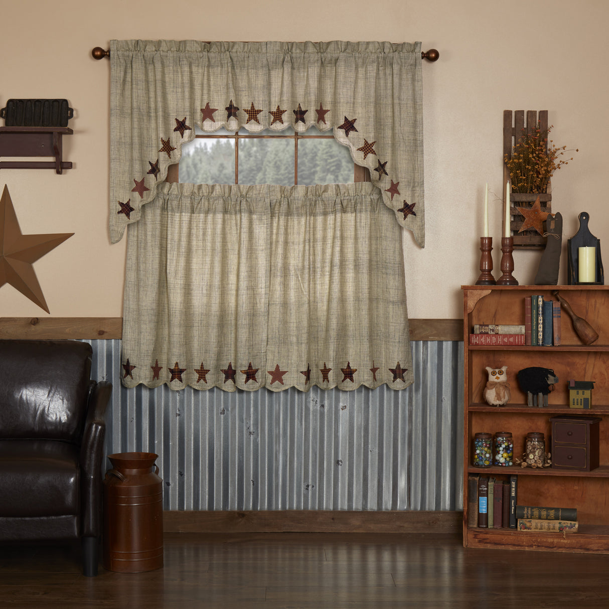 Abilene Star Tan Curtain Set