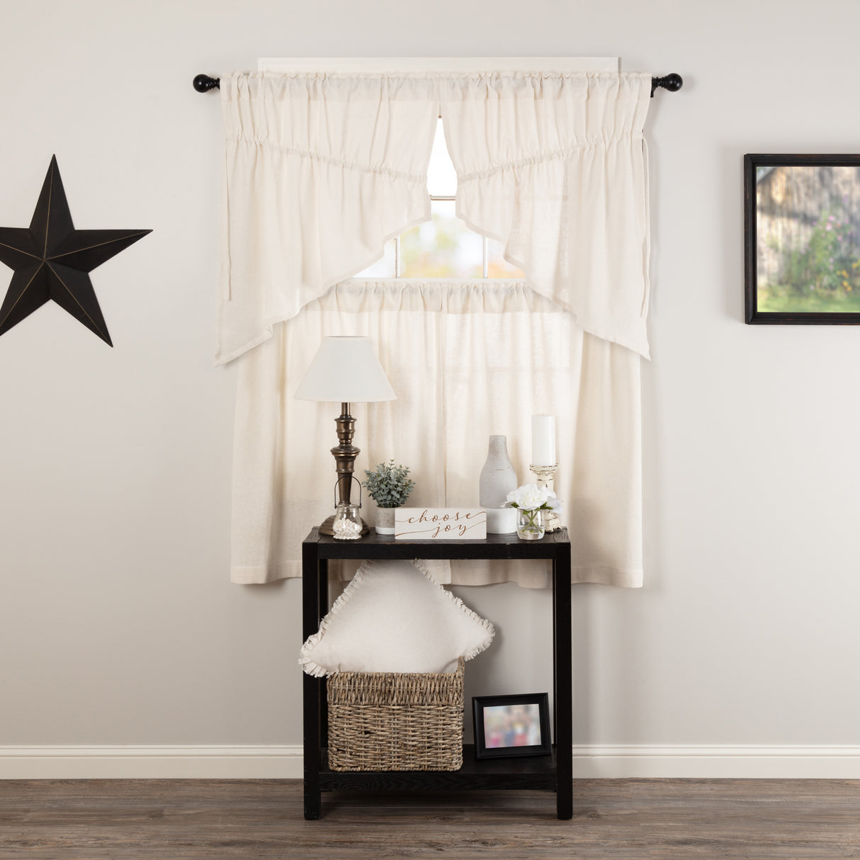 Burlap Antique Curtain Set