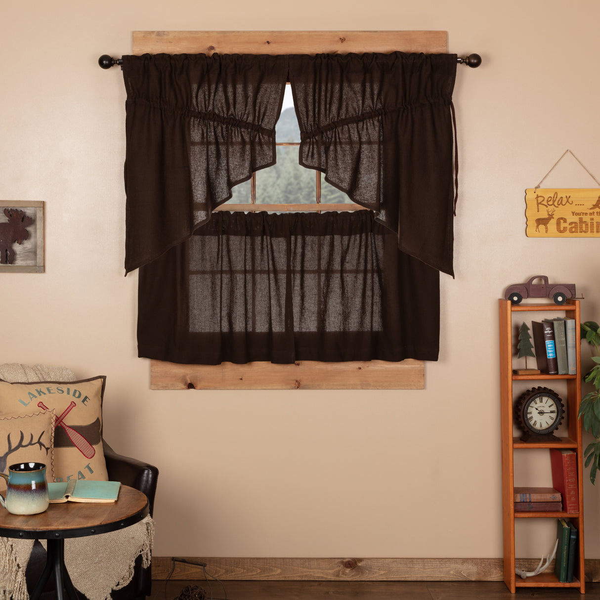 Burlap Antique Curtain Set