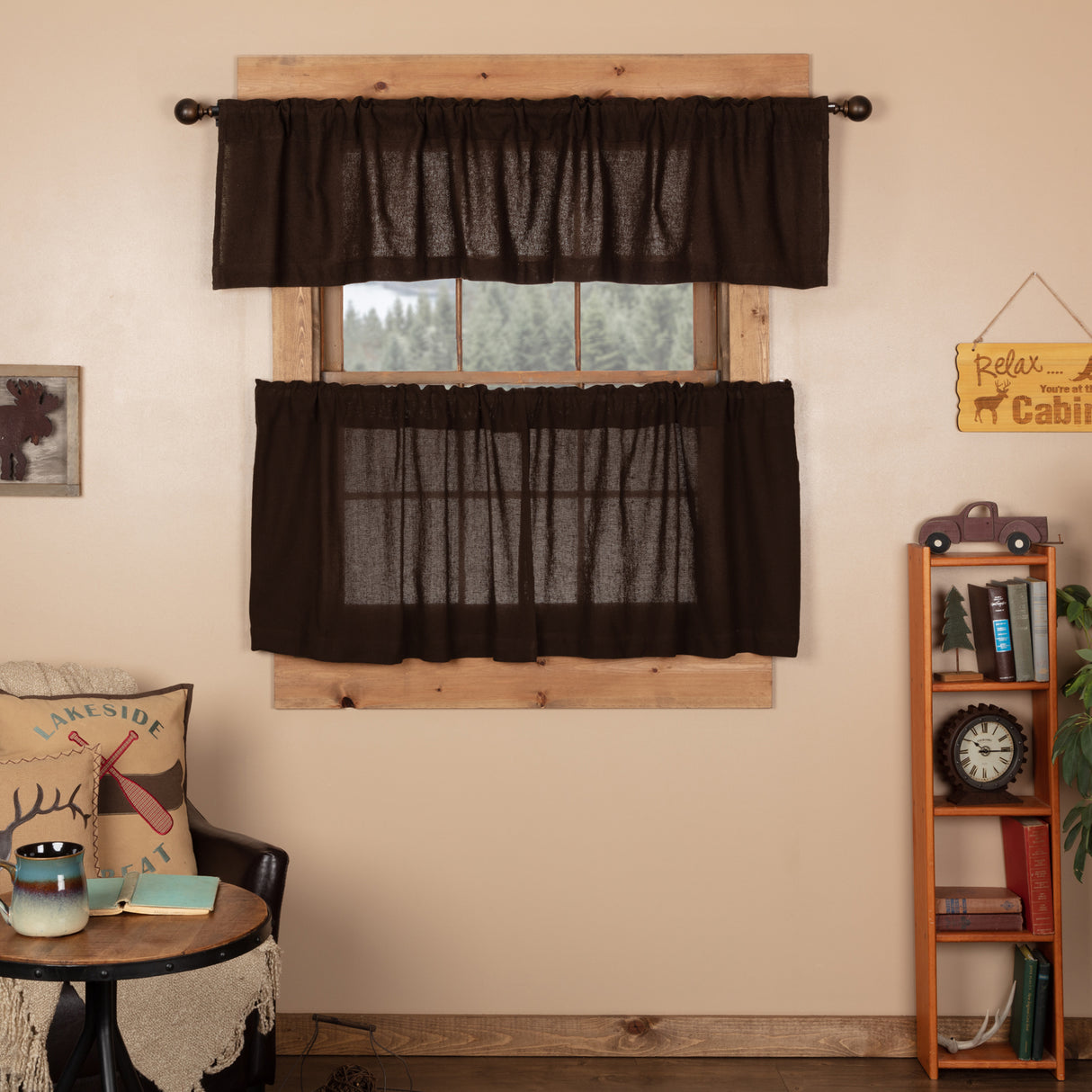 Burlap Antique Curtain Set