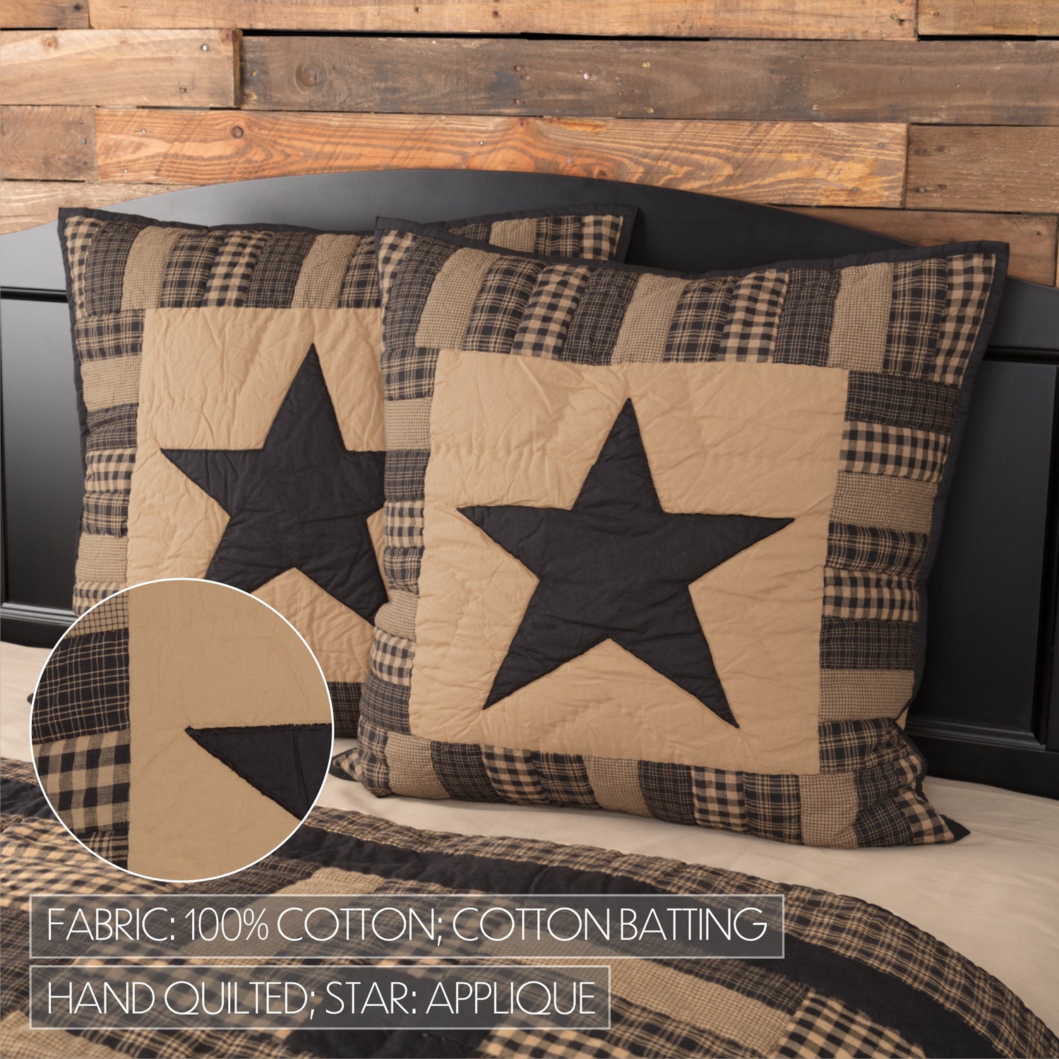 Black Check Star 8 Piece Quilt Set