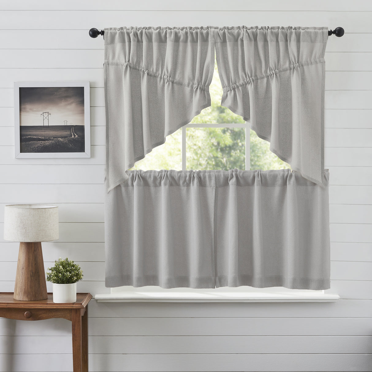 Burlap Antique Curtain Set