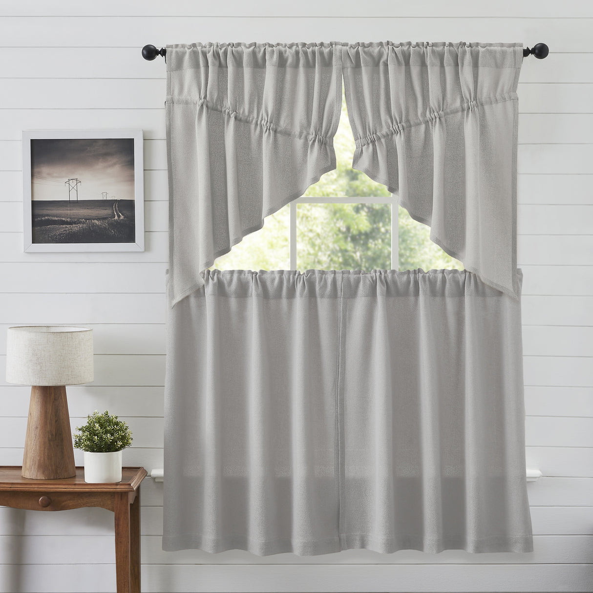 Burlap Antique Curtain Set