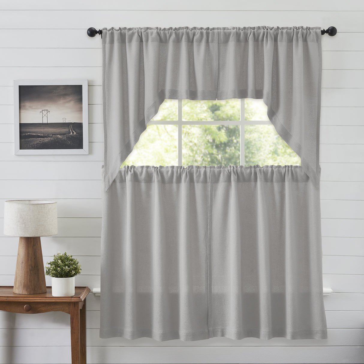 Burlap Antique Curtain Set