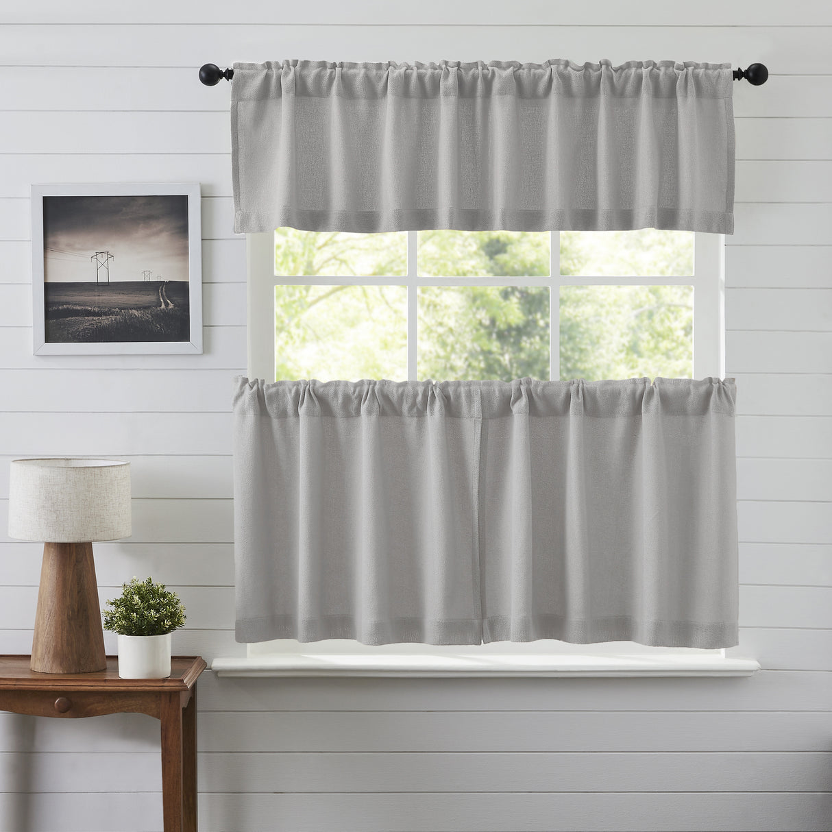 Burlap Antique Curtain Set