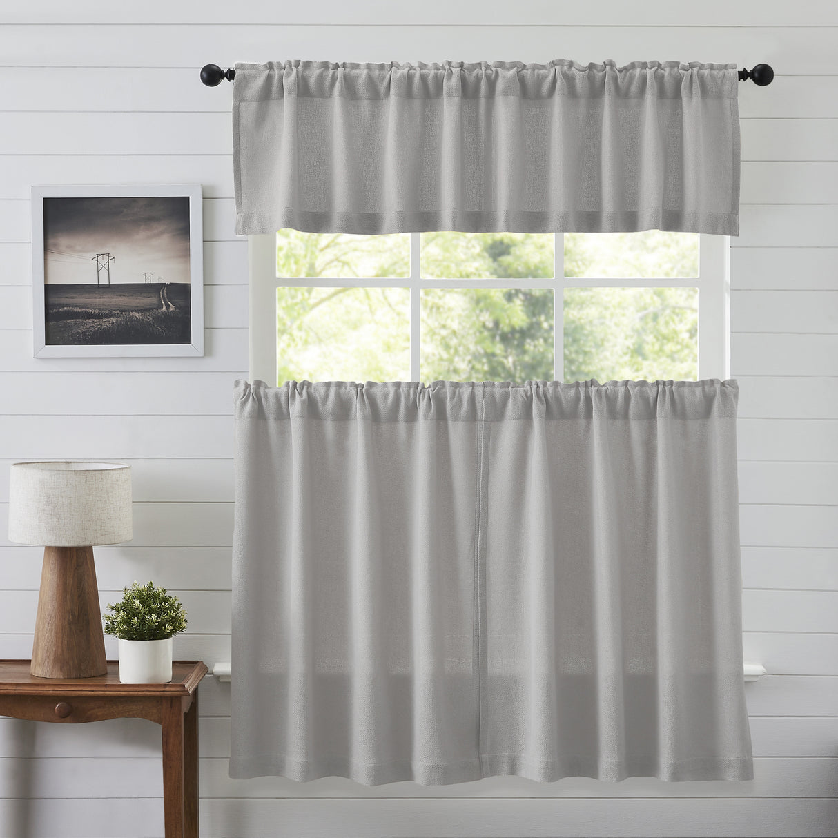 Burlap Antique Curtain Set
