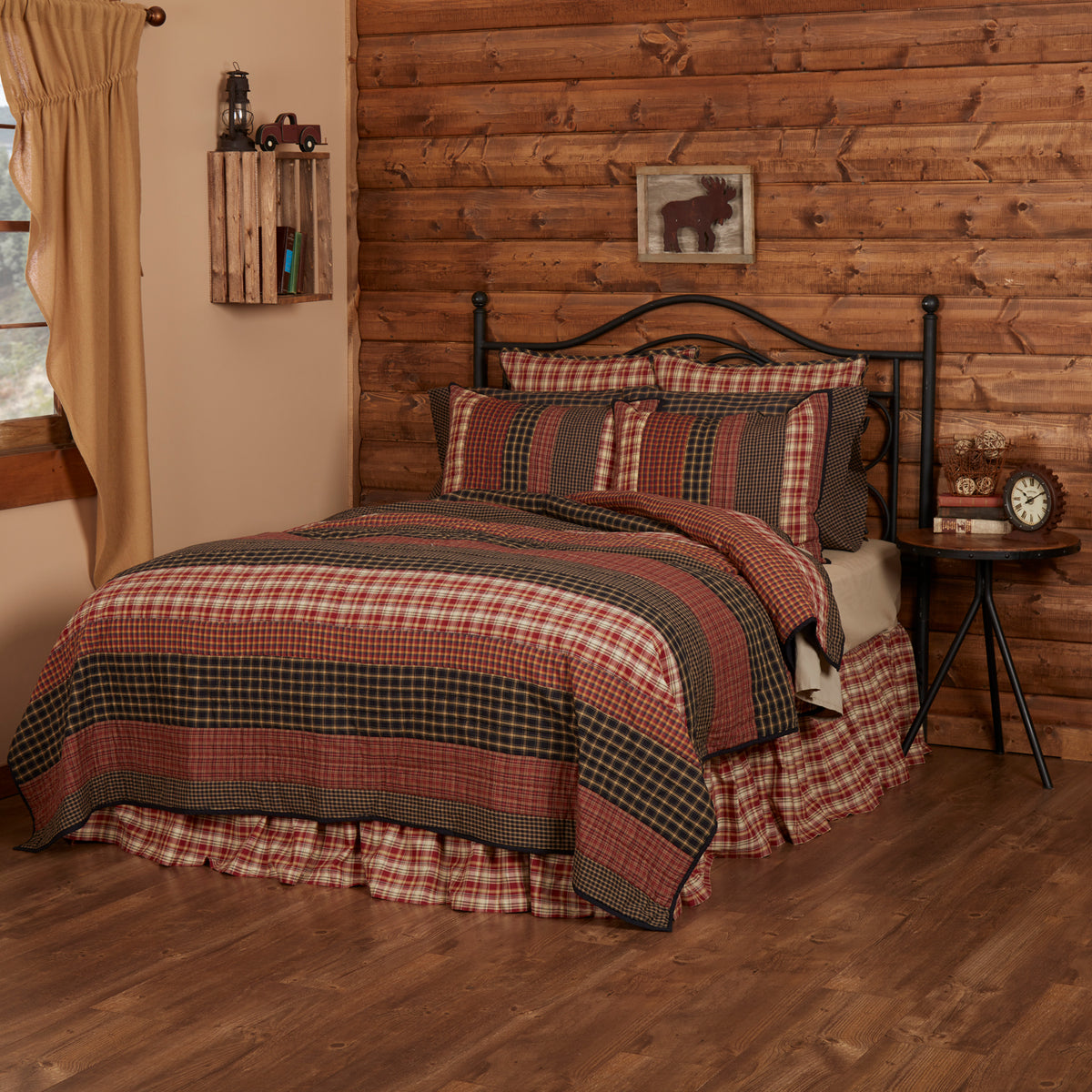 Beckham 5PC Rust Bedding Set Queen (1 Quilt, 2 Shams, 2 Pillowcases)